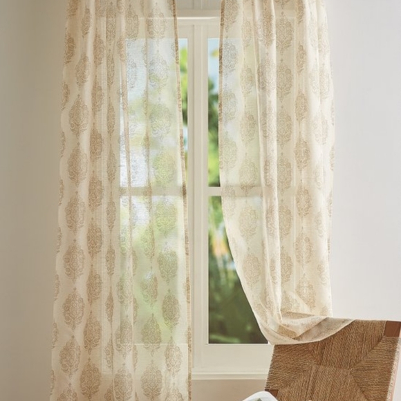 Soft Surrounding Sheer Silk Panels - set of 2 - NWT